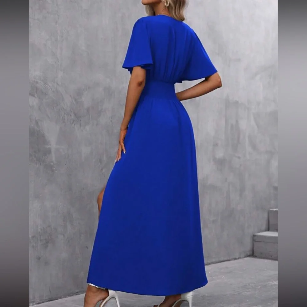 Boho butterfly sleeve slit thigh maxi dress - Picture 6 of 14